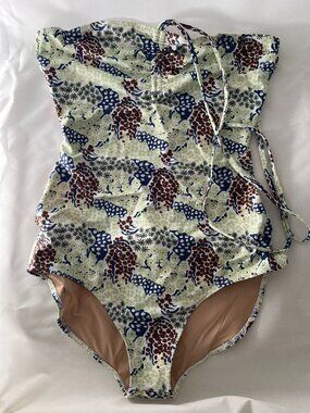 No.6 Store Maddie Monokini Mint Floral Camo Halter One Piece Size M NWT